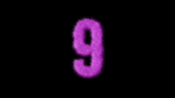 アルファチャンネル 毛皮番号 バービーが付いているピンクの毛皮番号9 — ストック動画
