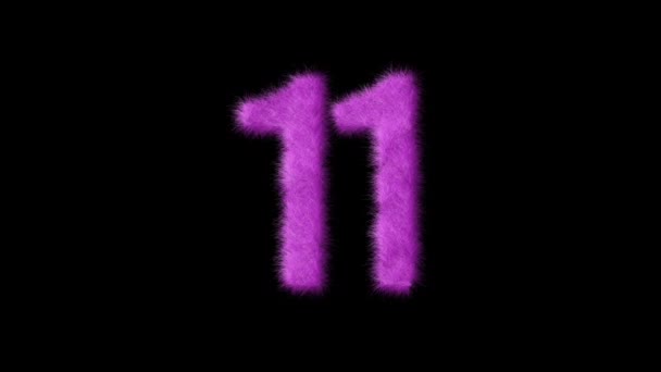 アルファチャンネル 毛皮番号 バービーが付いているピンクの毛皮番号11 — ストック動画