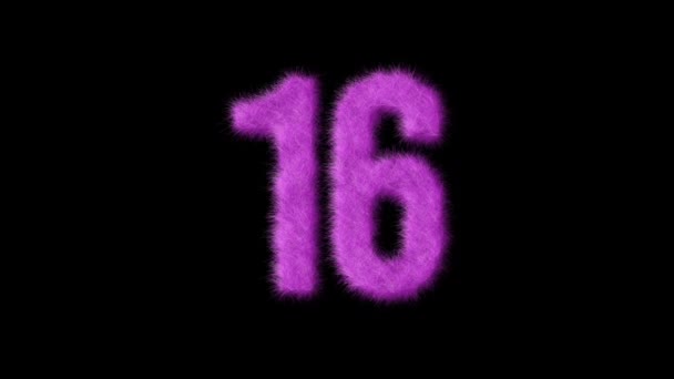 アルファチャンネル 毛皮番号 バービーが付いているピンクの毛皮番号16 — ストック動画
