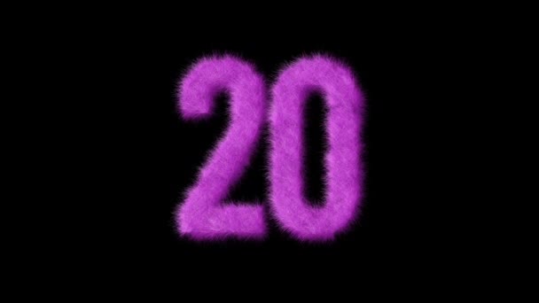 アルファチャンネル 毛皮番号 バービーが付いているピンクの毛皮番号20 — ストック動画