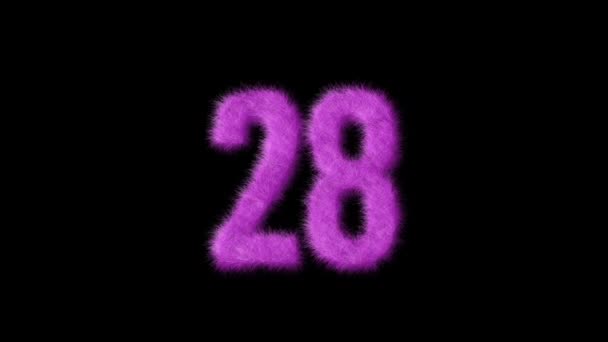 アルファチャンネル 毛皮番号 バービーが付いているピンクの毛皮番号28 — ストック動画