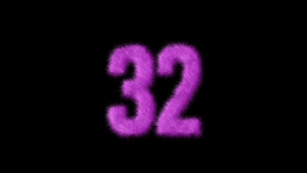 アルファチャンネル 毛皮番号 バービーが付いているピンクの毛皮番号32 — ストック動画