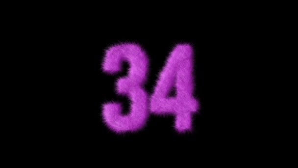 アルファチャンネル 毛皮番号 バービーが付いているピンクの毛皮番号34 — ストック動画