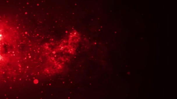 赤色の粒子と火のスペースファイアバック — ストック動画