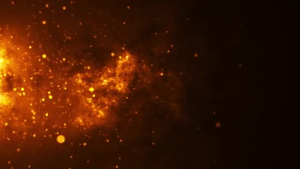 Космический Огонь Фон Частицами Огнем — стоковое видео