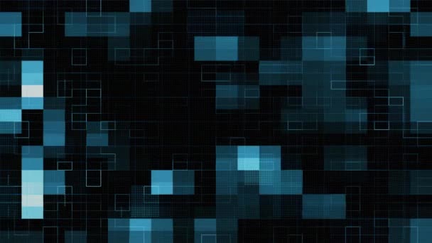 正方形と粒子 技術の背景を持つデジタルバックグラウンド — ストック動画
