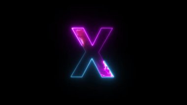 Neon harfi alfa kanallı X, bayrak için neon alfabesi