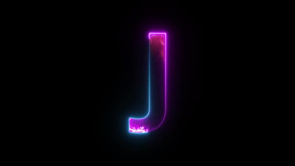 Neon Letter Met Alpha Kanaal Neon Alfabet Voor Banner — Stockvideo