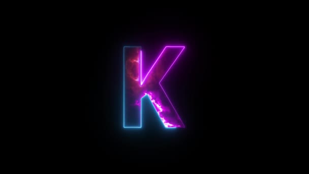 带有Alpha通道的中子字母K 用于横幅的中子字母 — 图库视频影像