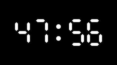 Alfa kanallı beyaz sayılı zamanlayıcı, geri sayım 1 dakika