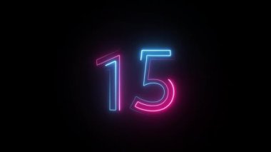Neon numarası 15, alfa kanalı, neon numaraları, on beş numara.