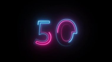 Neon basamaklı 50, alfa kanalı, neon parmaklı, 50 numara.