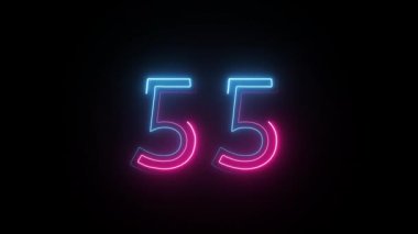Neon basamaklı 55, alfa kanalı, neon parmaklı, elli beş numara.