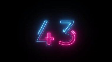 Neon numarası 43, alfa kanalı, neon numaraları, kırk üç numara.