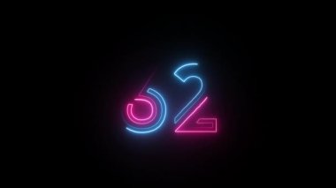 Neon numarası 62, alfa kanalı, neon ışıkları, 62 numara.
