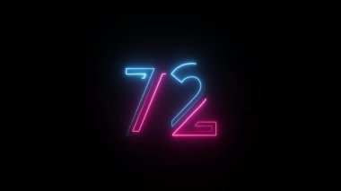 Neon numarası 72, alfa kanalı, neon sayıları 72.