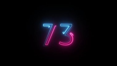Neon numarası 73, alfa kanalı, neon sayılar, 73 numara.