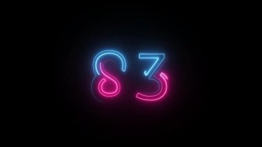Neon numarası 83, alfa kanalı, neon numaraları, 83 numara.