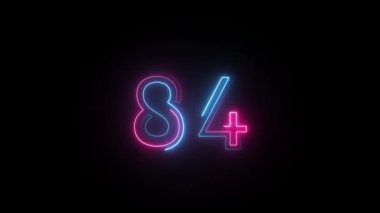 Neon numarası 84, alfa kanalı, neon numaraları, 84 numara.