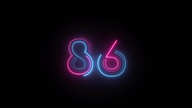 Neon numarası 86, alfa kanalı, neon numaraları, seksen altı numara.