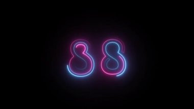 Neon numarası 88, alfa kanalı, neon numaraları, 88 numara.