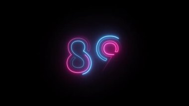 Neon numarası 89, alfa kanalı, neon numaralar, seksen dokuz.