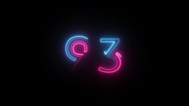 Neon numarası 93, alfa kanalı, neon sayılar, 93 numara.