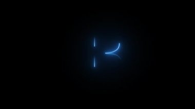 Neon harfi B, alfa kanalı, neon alfabesi ve harfleri var.