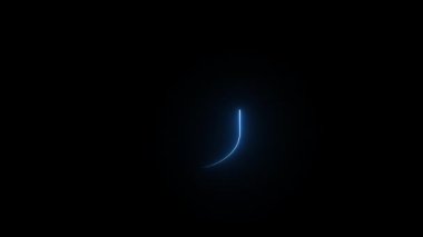 Neon harfli alfa kanalı, neon alfabesi ve harfleri olan J harfi