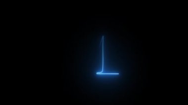 Neon harfli alfa kanalı, neon alfabesi ve harfleri olan M harfi