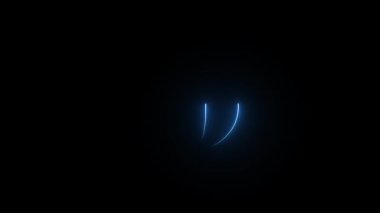 Neon harfi O, alfa kanalı, neon alfabesi ve harfleriyle.