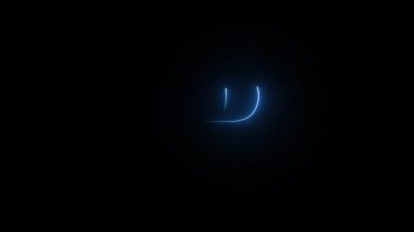 Alfa kanalı, neon alfabesi ve harfleri olan neon harfli P harfi.