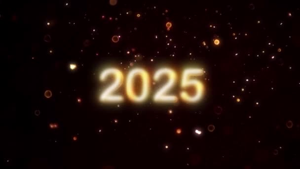 Вітаю Новим 2025 Роком Частинки Новий Рік 2025 Рік — стокове відео