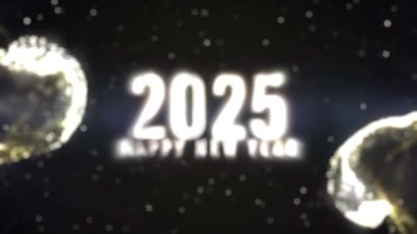 Selamat Tahun Baru 2025 Golden Particular Holiday — Stok Video