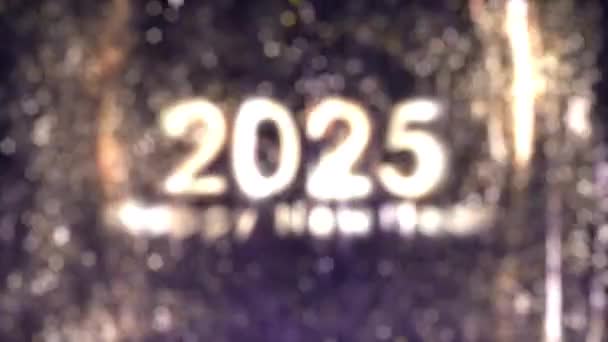 Frohes Neues Jahr 2025 Goldene Zeit Feiertag — Stockvideo