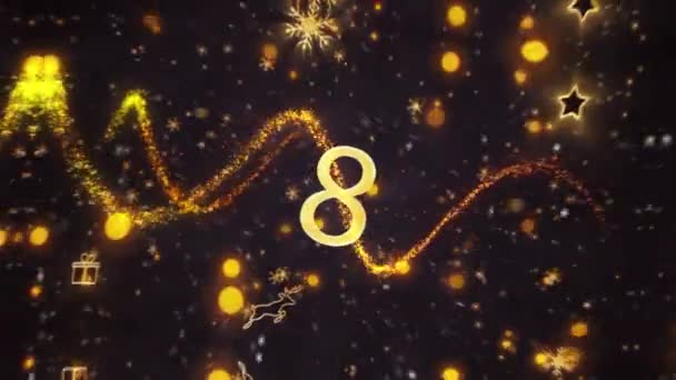 Countdown Zum Neuen Jahr 2025 Frohes Neues Jahr Weihnachtsurlaub — Stockvideo