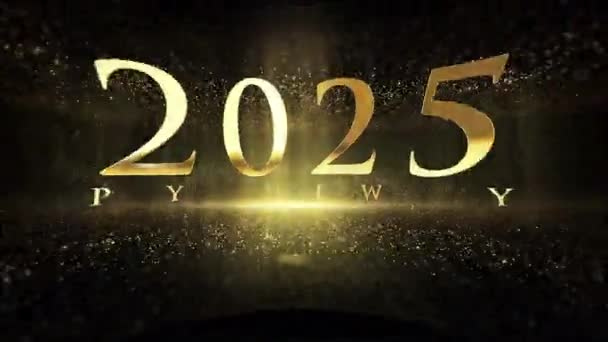 Νέο Έτος 2025 Συγχαρητήρια Για Νέο Έτος 2025 Γραφικά Χρυσό — Αρχείο Βίντεο