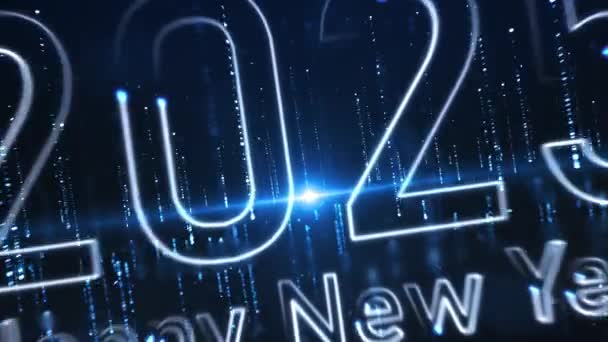 Yeni Yıl 2025 2025 Için Tebrikler Grafikler Lüks Stil Mavi — Stok video