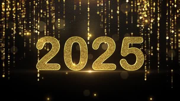 Gratulacje Okazji 2025 Roku Nowy Rok Luksusowe Logo Złoty Napis — Wideo stockowe