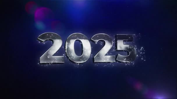 レトロスタイルでお祝いの幸せな新年2025年 — ストック動画