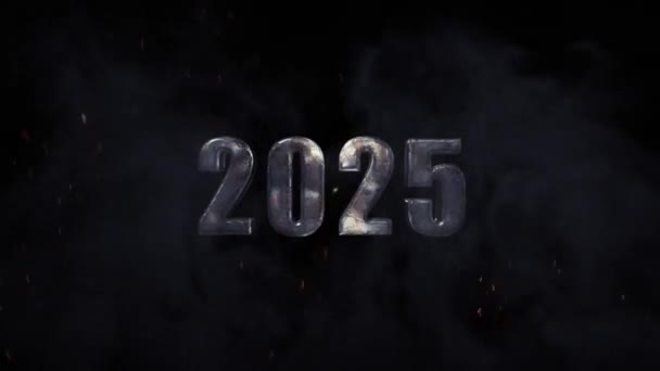 Νέο Έτος 2025 Καίει Στη Φωτιά 2025 Νέο Έτος — Αρχείο Βίντεο