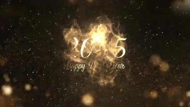Νέο Έτος 2025 Χρυσά Σωματίδια Ευτυχισμένο Νέο Έτος 2025 Χαιρετισμούς — Αρχείο Βίντεο