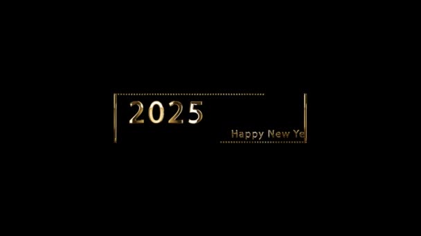 Frohes Neues Jahr 2025 Banner 2025 Alpha Kanal — Stockvideo