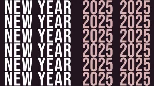 Frohes Neues Jahr 2025 Weihnachten Neujahr 2025 Typografie Alphakanal — Stockvideo
