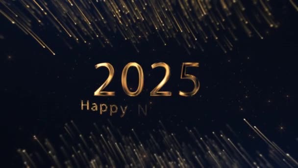 Gott Nytt 2025 Guldklocka Lyxig Stil Guld — Stockvideo