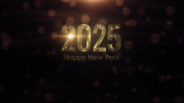 Frohes Neues Jahr 2025 Gruß Mit Schönen Unschärfe Und Lärm — Stockvideo