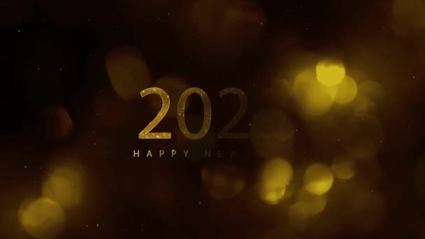 Gott Nytt Nyår 2025 Guld Bakgrund Med Bokeh — Stockvideo