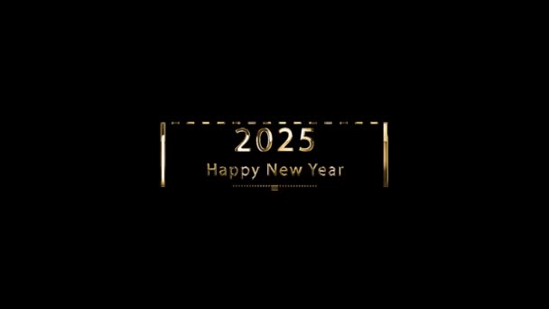 Frohes Neues Jahr 2025 Banner Alpha Kanal — Stockvideo