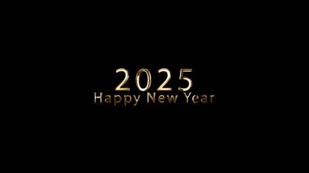 Frohes Neues Jahr 2025 Banner Neujahr Weihnachten Alpha Kanal — Stockvideo