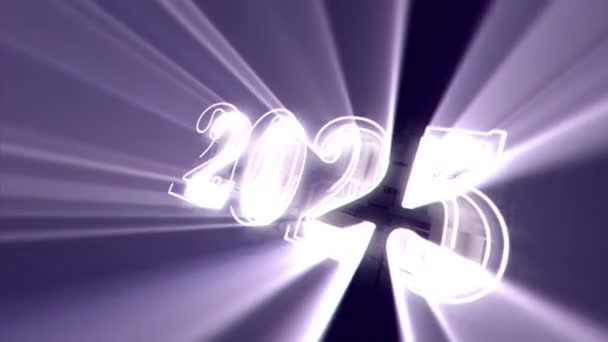 Šťastný Nový Rok 2025 Pozdrav Moderním Technickém Stylu Nový Rok — Stock video